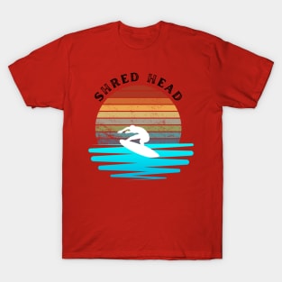 Retro Sunset With Surfer On The Wave T-Shirt